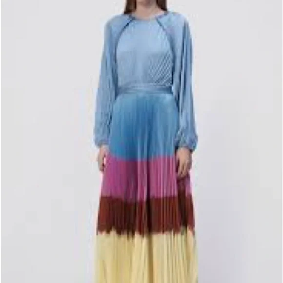 (85Y) ❤️ BNWT JONATHAN SIMKHAI SUZIE DRESS IN HYDRANGEA DIP DYE - Picture 3 of 14